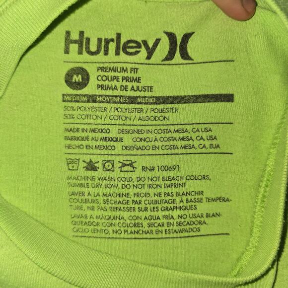 Y2K Style Hurley Green Men's T-Shirt Size M - Picture 8 of 8